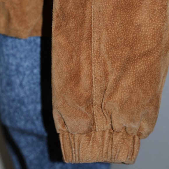 Winlit Brown Leather Bomber Coat - Picture 10 of 16